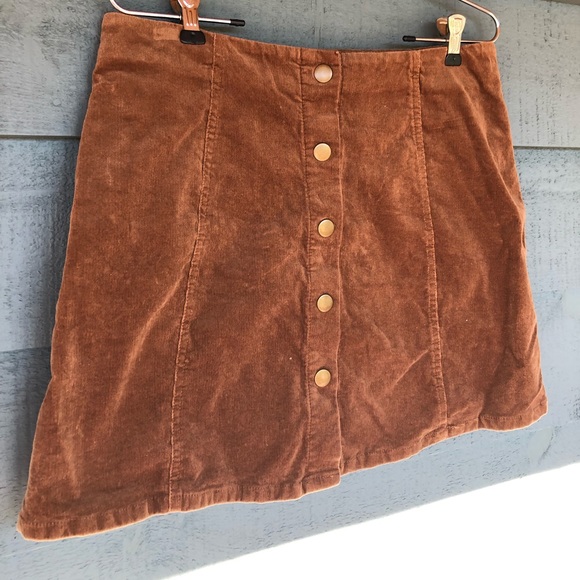 NWT Sans Souci Mini Corduroy Skirt Brown size L - Picture 2 of 5